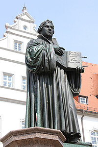 Das Lutherdenkmal auf dem Marktplatz von Wittenberg (Foto: C.Braun)